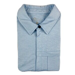 QOR Light Blue Mens Performance Pocket Polo Size Mens M